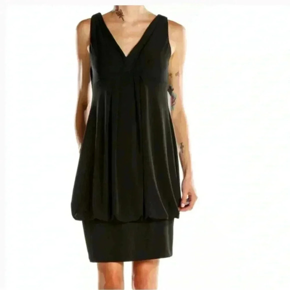 Eliza J Dresses & Skirts - Eliza J Black Bubble dress Career Cocktail Stretch Sleeveless V neck Size 6